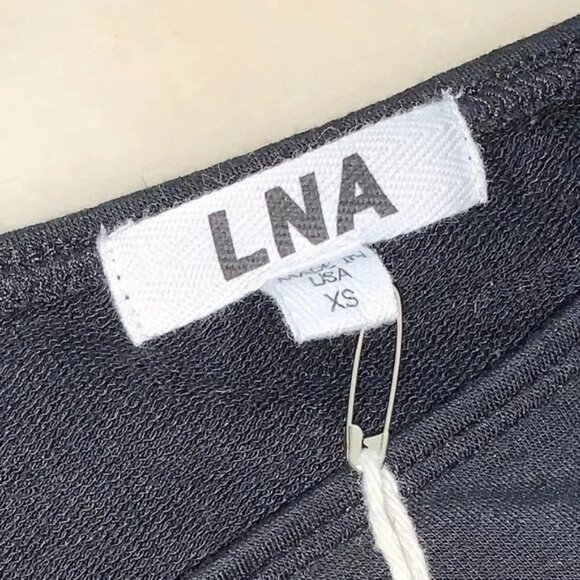 LNA Women's Off The Shoulder Mini Dress Cut out long Sleeve Bodycon Black XS - Picture 11 of 13